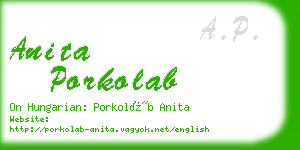 anita porkolab business card